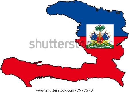 Vector Illustration Of A Map And Flag From Haiti - 7979578 : Shutterstock