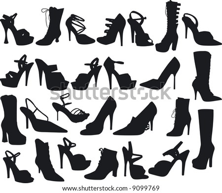 Illustration Of Sexy Shoes Silhouettes - Vector - 9099769 : Shutterstock
