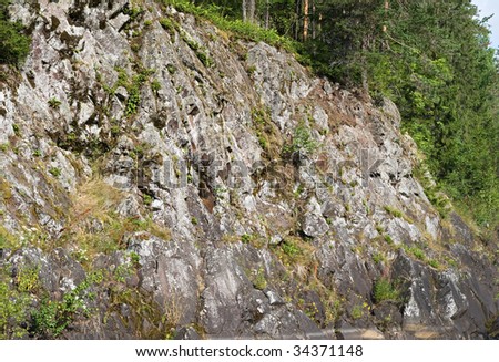 Cliffs of a dry riverbed, Karelia, north of Russia