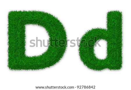 Illustration Of Capital And Lowercase Letter D Made Of Grass - 92786842 ...