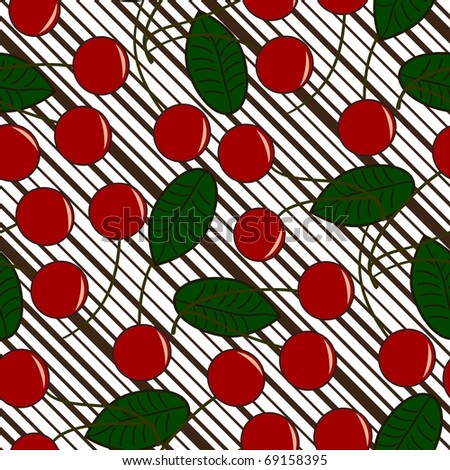 Cherry repetition - seamless vector wallpaper. See vector in my portfolio.