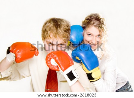Business team ready for fight