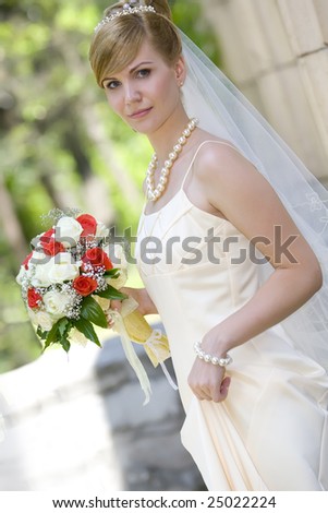 Young beautiful bride wedding portrait
