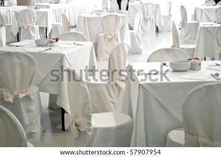 Luxury white restaurant empty room furniture interior