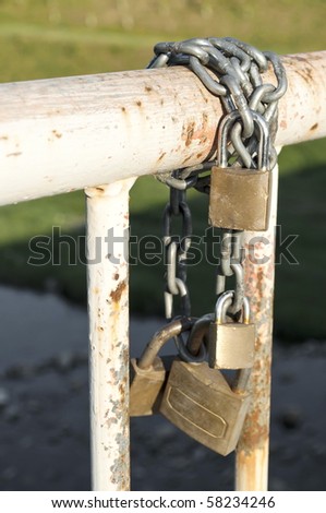 Lock on chain sign of eternal love