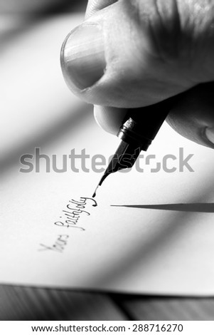 Writing letter fountain pen