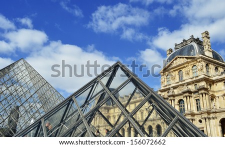 PARIS, FRANCE Ã¢Â?Â? SEPTEMBER 23: Louvre Museum in Paris, France on September 23, 2013, major touristic attraction in Paris and the world\'s most visited museum, with more than 8 million visitors each year