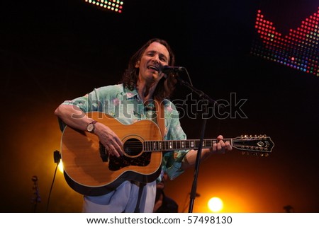 FARO, PORTUGAL - JULY 17: Roger Hodgson (supertramp) performs onstage at Internacional motorcycle show July 17, 2010 in Faro, Portugal.