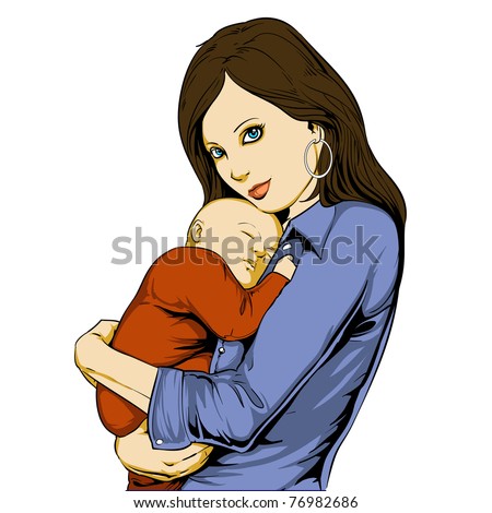 Young Mother Holding Baby Stock Photo 76982686 : Shutterstock