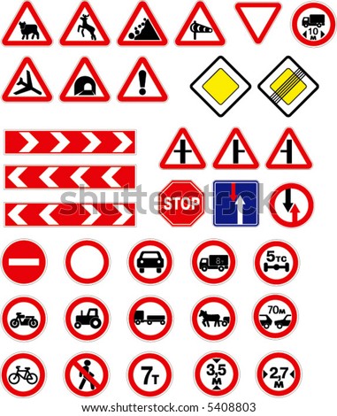 Russian Road Signs Stock Vector Illustration 5408803 : Shutterstock