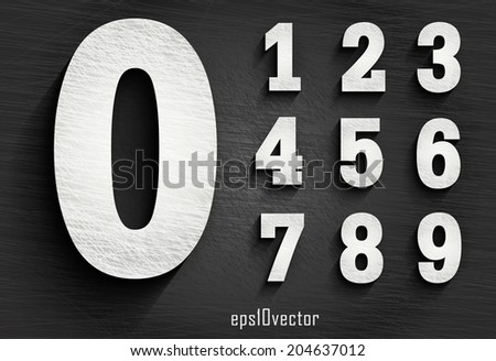 stylish white squared shabby numerals. Zero 0 One 1 Two 2 Three 3 Four 4 Five 5 Six 6 Seven 7 eight 8 nine 9. The rest of  letters, symbols and numbers of the alphabet in my portfolio.