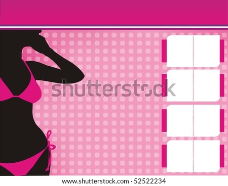 Pink Ad Layout with bikini woman