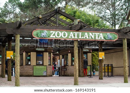 ATLANTA - DECEMBER 26, 2013: Entrance to Zoo Atlanta.  The zoo houses more than 1,500 animals and welcomed roughly 866,000 visitors a year.