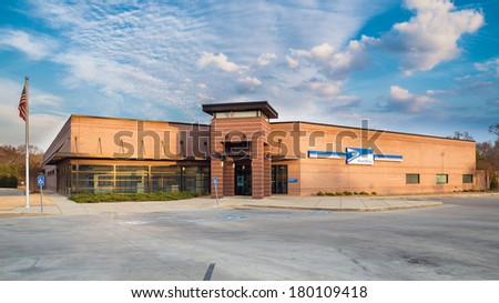 ROME, GA - MARCH 2, 2014: Main Post Office branch for the U.S. Postal Service in Rome, Ga., on March 2, 2014. The U.S. Postal Service processed more than 158 billion pieces of mail in 2013.
