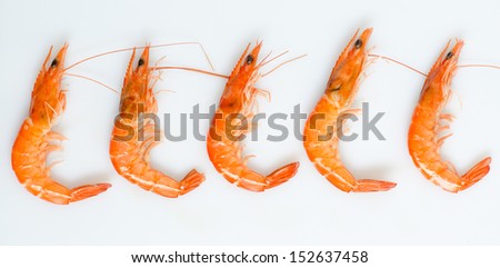 seafood boiled shrimp in raw
