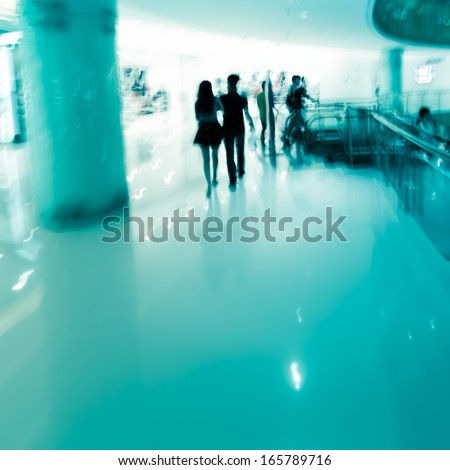 shopping people walking at marketplace abstract blur background