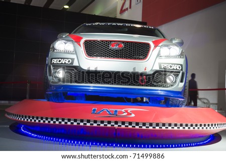 GUANGZHOU, CHINA - DEC 27: Unidentified racer car on display at the 8th China international automobile exhibition. on December 27, 2010 in Guangzhou China.