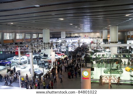 GUANGZHOU, CHINA - DEC 27: People crowd at the 8th China international automobile exhibition. on December 27, 2010 in Guangzhou China.
