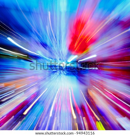 Multiple lights blur zoom abstract background
