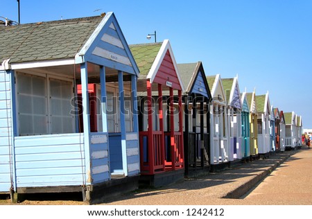 Colorful Beach Huts in Suffolk