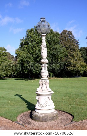 Ornate stone carved Victorian Lamppost