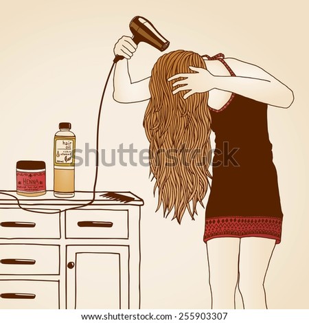 Hair care illustration No. 2/3 (colored)