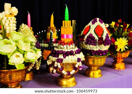 NAKHON PATHOM,THAILAND-JUNE 28 : Flowers are used in traditionally of Respect Teacher Day, 28 June 2012 at Nakhon Pathom,Thailand.