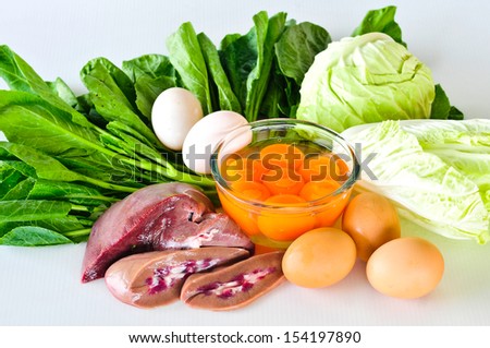 Group of foods with Vitamin B5(PANTOTHENIC ACID) isolated on white.