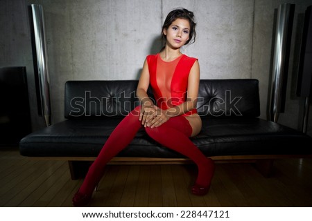beautiful sexy woman dancing and posing in luxury apartment. Perfect for stylish club, disco and fashion events