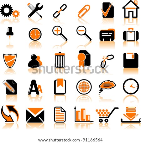 Set of thirty computer's icons