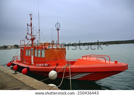 Specialized boat for sea rescue in the Mediterranean Sea