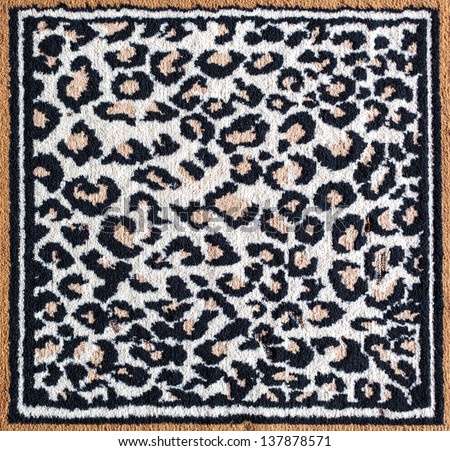 Black and white leopard tiger pattern rug texture surface