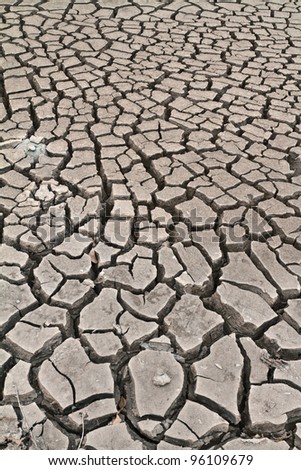arid ground land cracked by drought from global warming