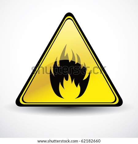 Glossy Fire Danger Sign Stock Vector Illustration 62182660 : Shutterstock