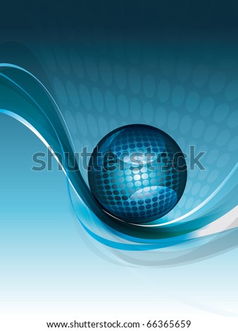 Abstract blue vector background with sphere jpg version