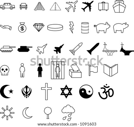  Symbols like those comonly used to indicate demographics and population trends (eg in graphs).