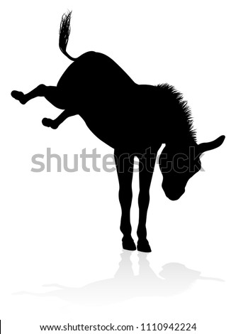 A detailed high quality donkey farm animal silhouette