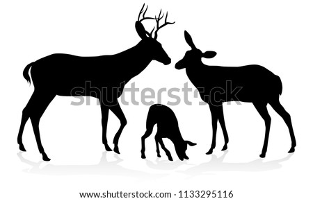 Download Deer Family Silhouette At Getdrawings Free Download