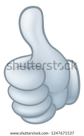 A thumbs up cartoon glove hand icon graphic