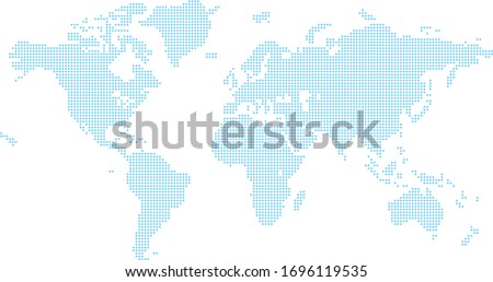 A world map background made of squares or diamond shapes 