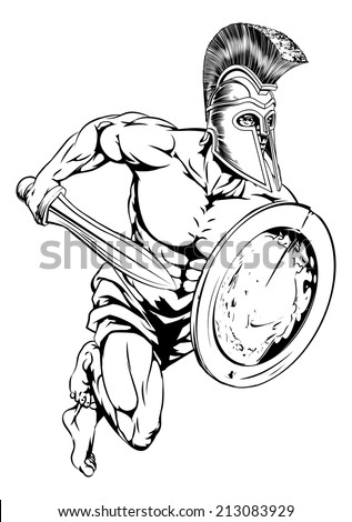 Gladiator Cartoon Free Vector / 4Vector