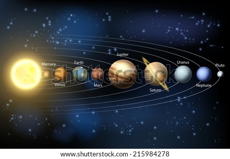 An illustration of the planets of our solar system.