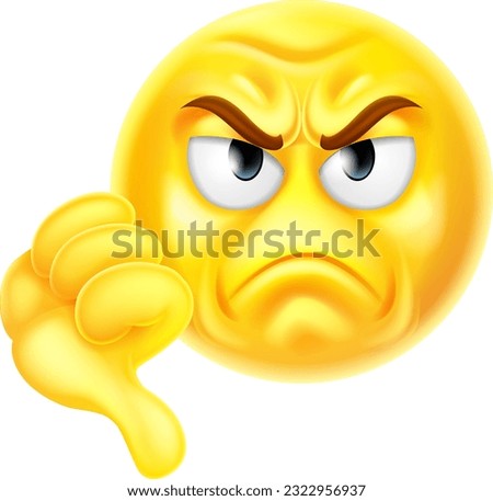 A thumbs down dislike emoticon emoji cartoon icon face