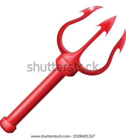 A devil trident or pitchfork pitch fork cartoon icon