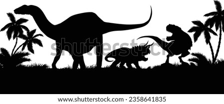 A dinosaur animal silhouettes background landscape scene