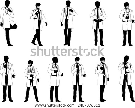 Similar – Image, Stock Photo Female doctor silhouette holding a vaccine in hand