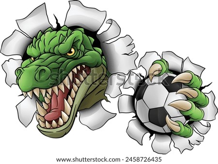 A crocodile, dinosaur or alligator lizard soccer football sports mascot 