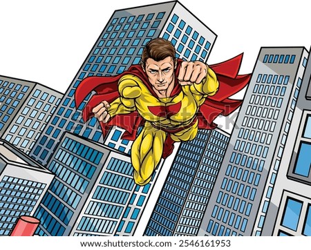 Similar – Image, Stock Photo Man flying through the air with an umbrella
