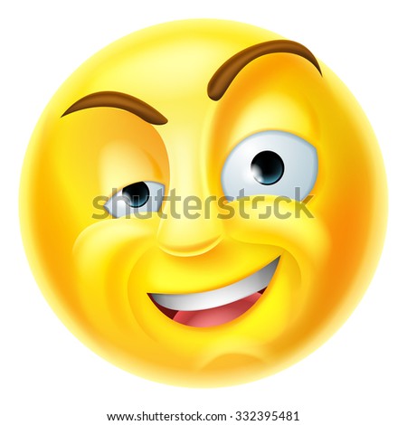 A Charming Emoji Emoticon Smiley Face Character With One Eyebrow Raised ...