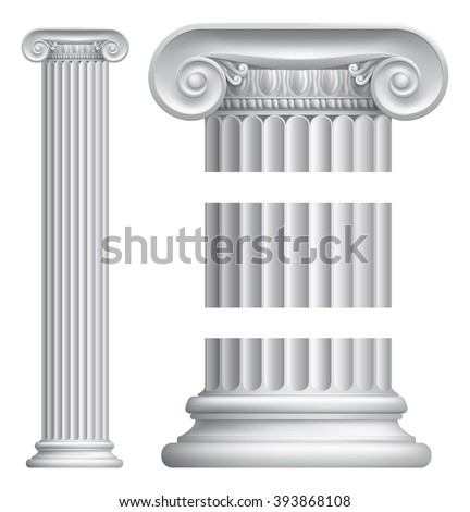 An illustration of a classic Greek or Roman ionic column pillar Foto stock © 